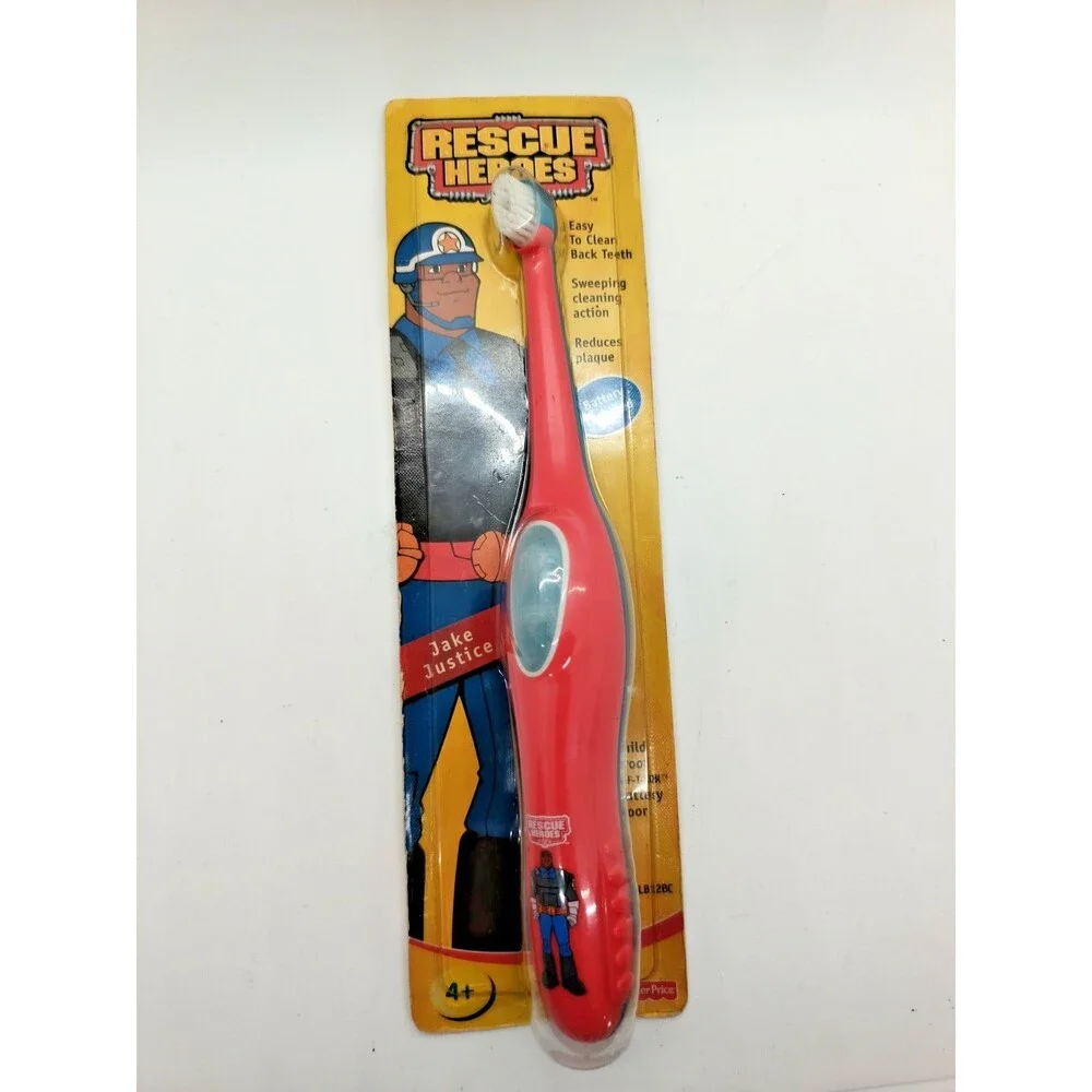 Vintage RESCUE HEROES Jake Justice  Toothbrush Battery Powered Fisher Price NEW